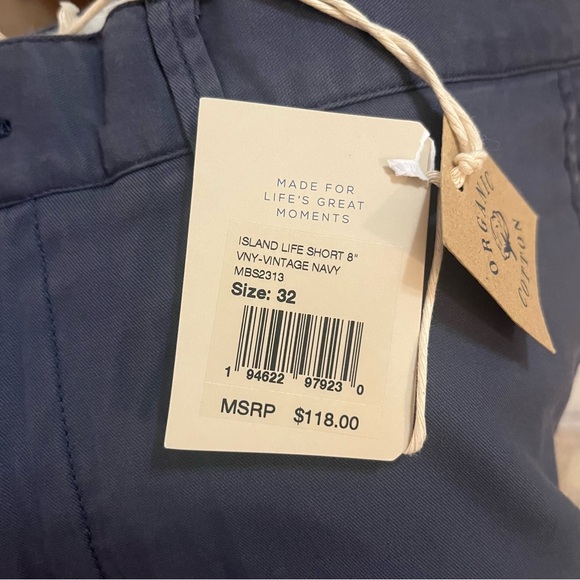 Faherty Island Life Short 8” navy NWT - Picture 3 of 7